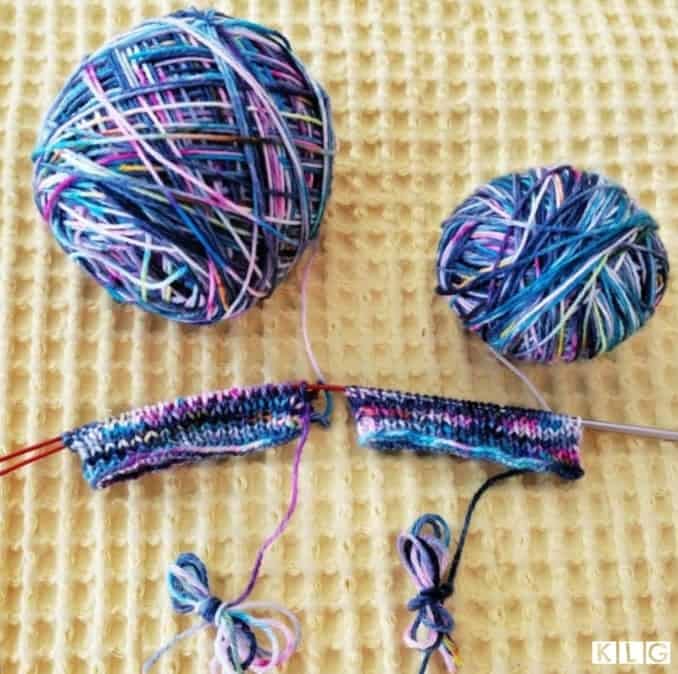 Beginning of Hermione's Everyday Socks knitting two socks at a time on circular needles using the magic loop method