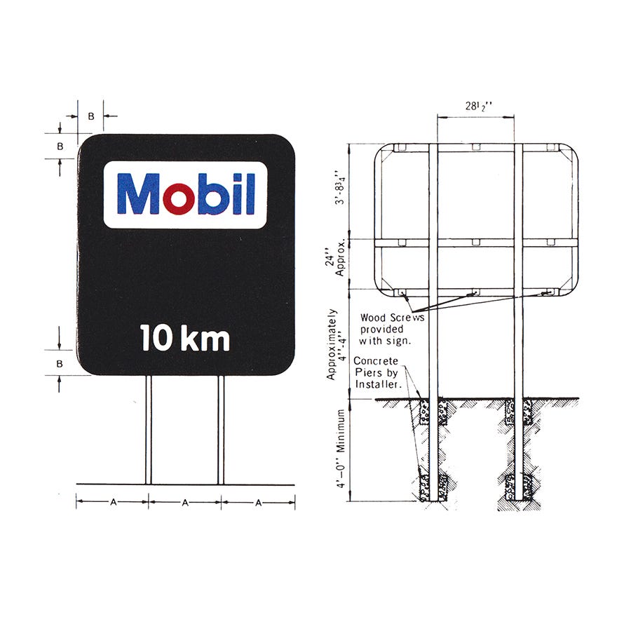 Logo and signage for mobil, 1966 by Chermayeff & Geismar 