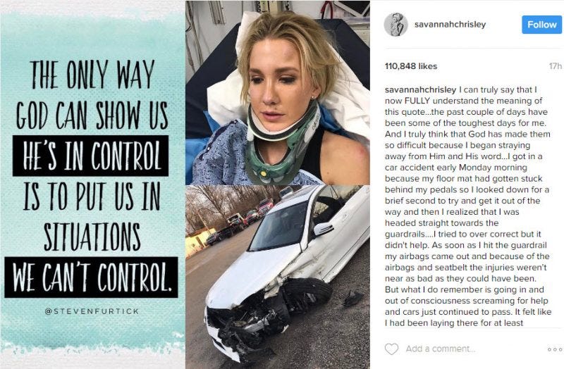 savannah chrisley car accident neck brace