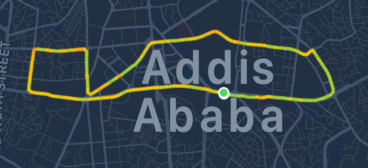 The Great Ethiopian Run follows a loop course in the heart of Addis Ababa