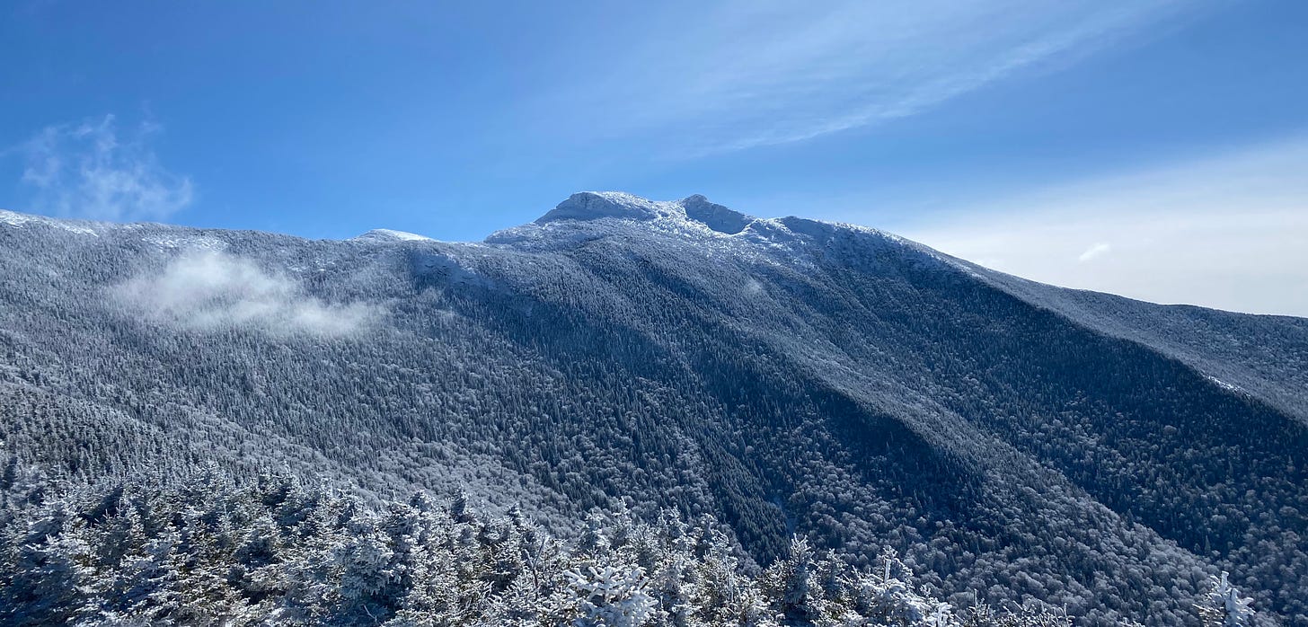 Mt. Mansfield on cold and clear winter day