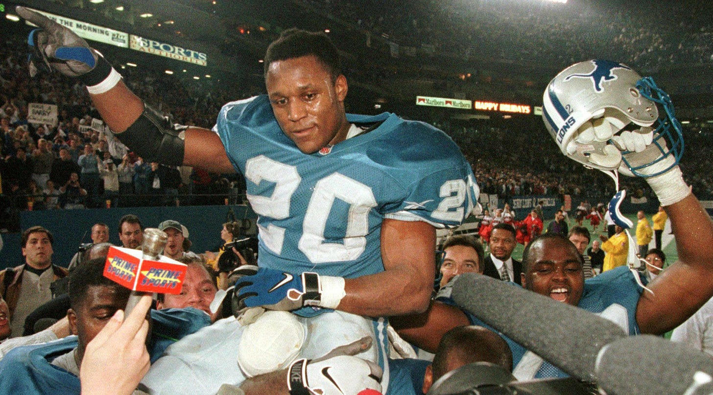 Barry Sanders on X: "I only played 11 games in 1993, but that was the last  time I missed game. Outside of that year I only missed 2 other games. Being  counted