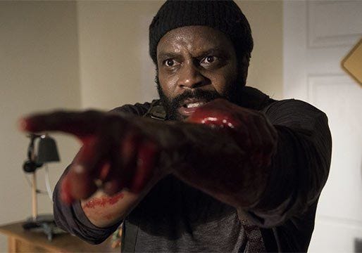 tyreese bitten zombie fever on walking dead season 5 ep 9