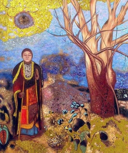 Hand Painted Home Decor Canvas Oil Painting The Buddha (Luxury Line) by  Odilon Redon Famous Wall Art Symblism No Framed