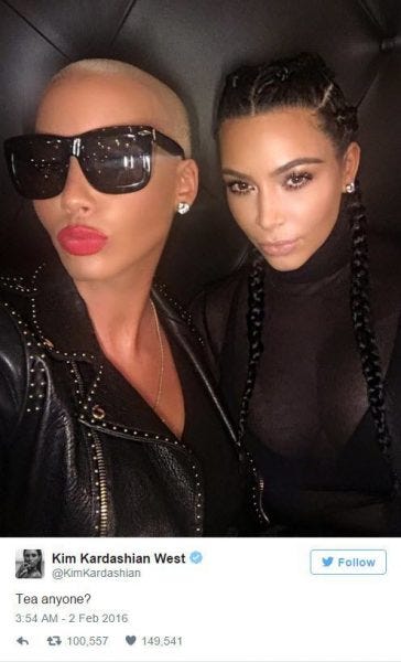 kim kardashian tea with amber rose 2016 gossip