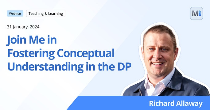 A banner advertising a webinar called Fostering Conceptual Understanding in the DP