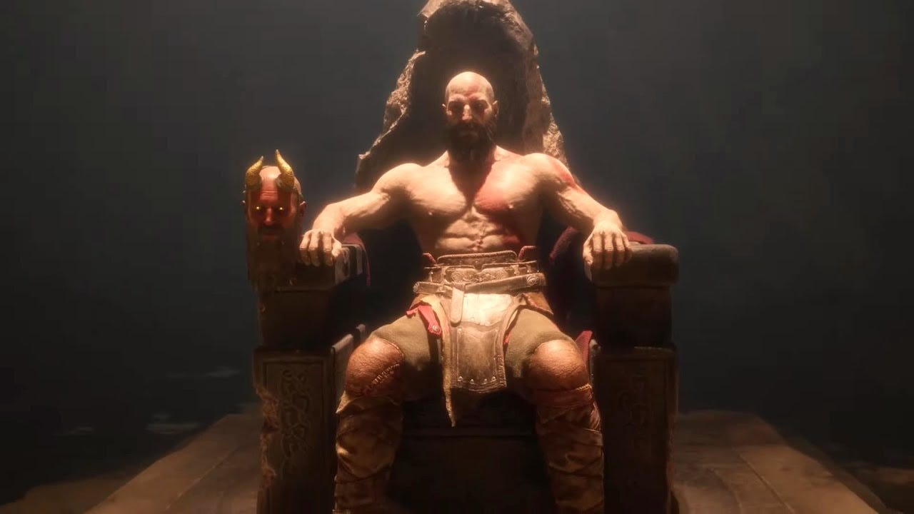 Kratos Sits .. At His Throne Again ! Epic Moment ! God of War Ragnarok  Valhalla DLC ENDING - YouTube