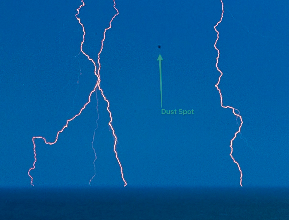 Image with visible dust spot