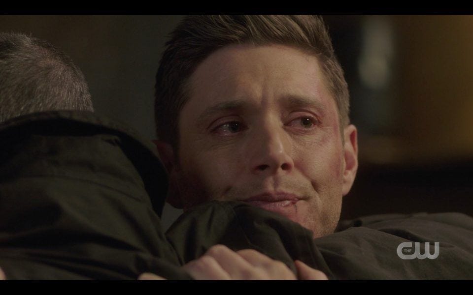 jensen ackles dean hugging jeffrey dean morgan and jared padalecki 1412