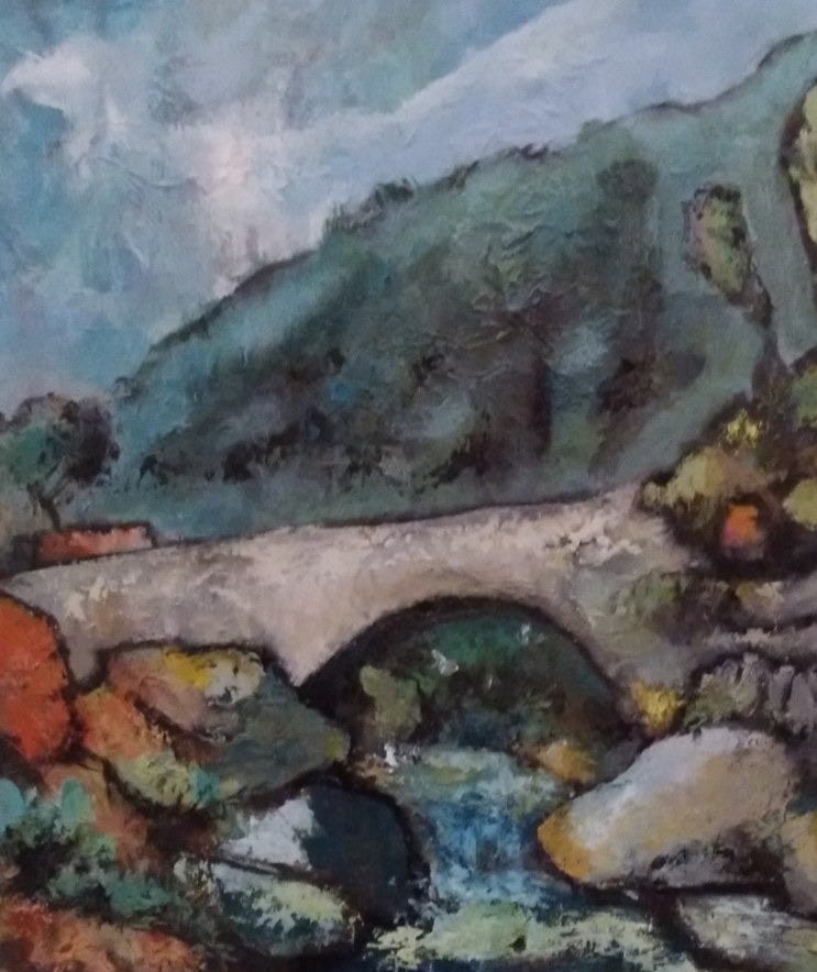 Landscape. Ponte Cin. Oil on canvas 40x30cm