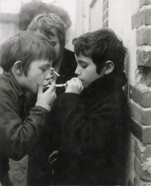 Artwork by René Maltête, Smoking kids, Made of Photograph  Silver print