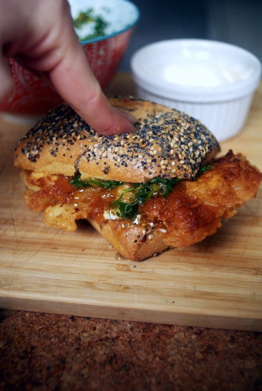 beer-battered fish finger sandwiches