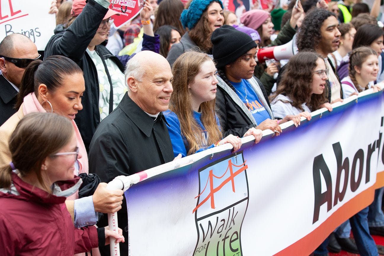 Archbishop Salvatore Cordileone marches with thousands on the streets of San Francisco for the Walk for Life West Coast celebrating 20 years. 