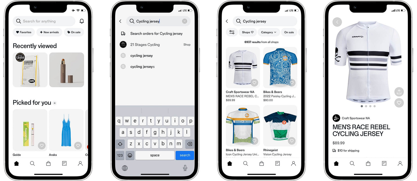 Shopify's Shop app universal search