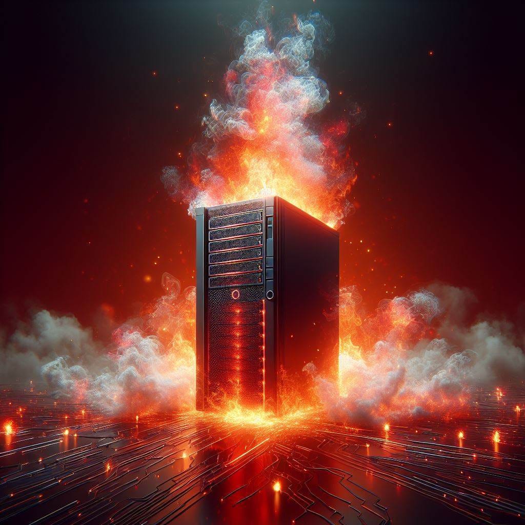 a webserver rising from the fire like a phoenix