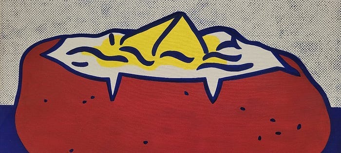 Fotografia de pintura de Roy Lichtenstein intitulada Baked Potato (1962) que está exposta no museu Kunsthaus Zürich