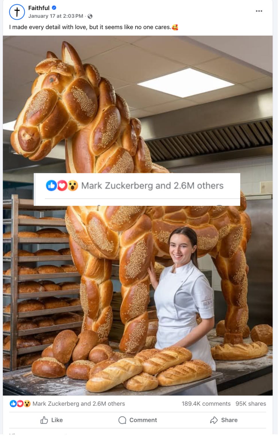 Zuckerberg 'Loves' AI Slop Image From Spam Account That Posts Amputated Children Zuckerberg 'Loves' AI Slop Image From Spam Account That Posts Amputated Children