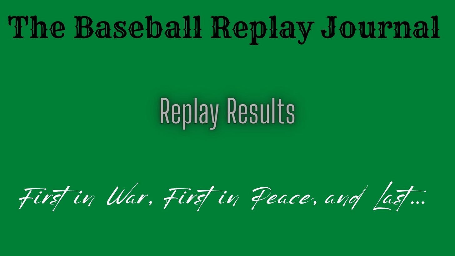 Baseball Replay Journal Results