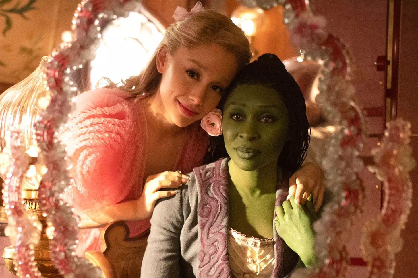 Ariana Grande is Glinda and Cynthia Erivo is Elphaba in WICKED