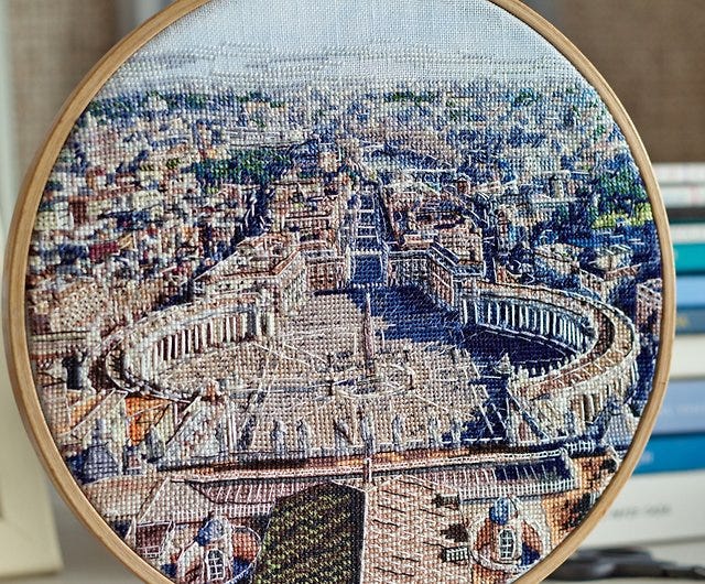 Digital】St. Peter's Square (Vatican City, Rome) - PDF cross stitch pattern  - Shop LittleRoomInTheAttic DIY Tutorials ＆ Reference Materials - Pinkoi