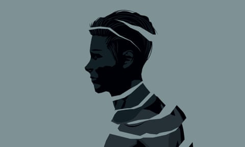 Illustration of a fragmented man in shadow