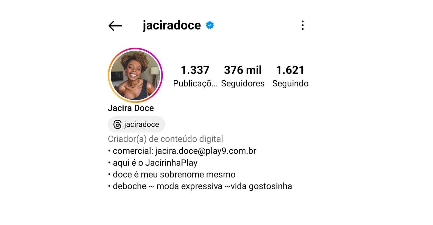 Jacira Doce @jaciradoce
