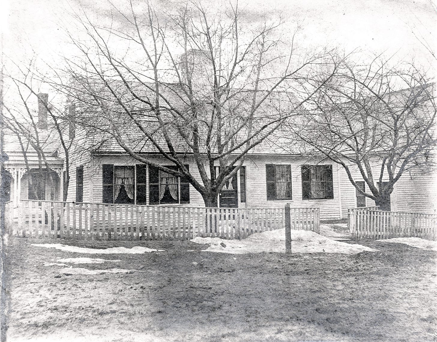 House with tree and fence