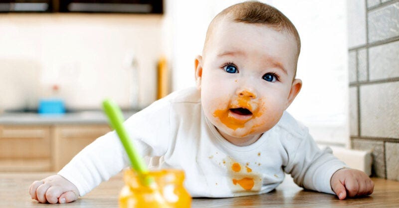 baby eating jar food