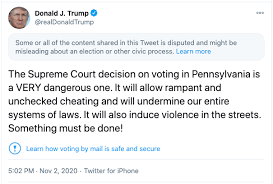 Twitter flags President Trump's tweet about Supreme Court decision on  Pennsylvania voting | WFLA