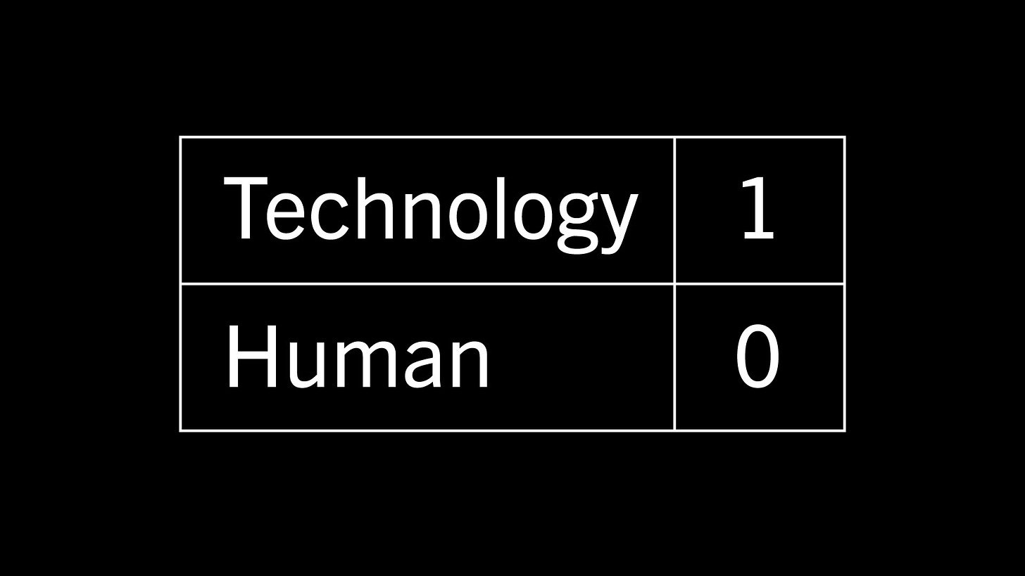 technology 1 human 0