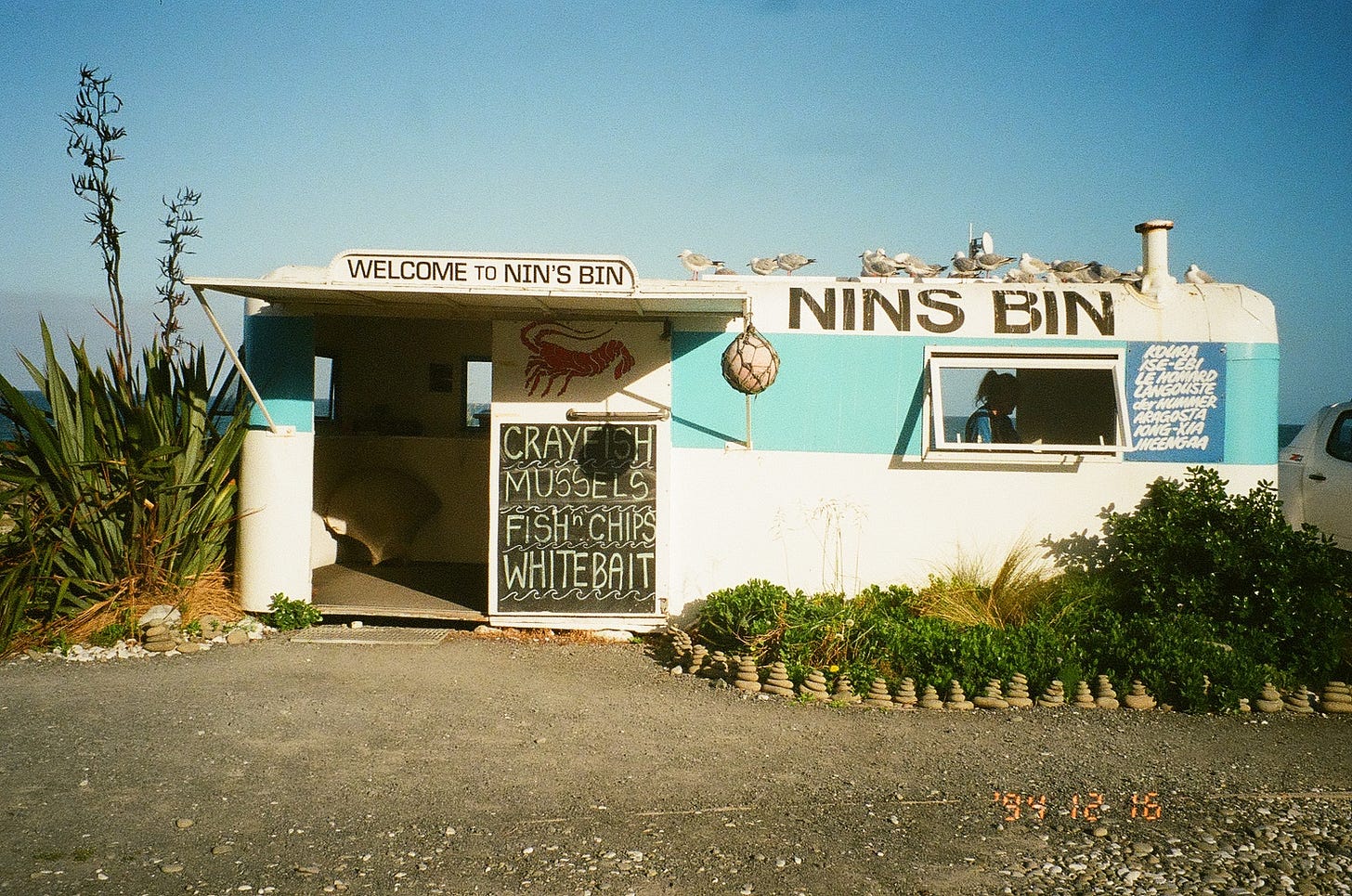 Nin's bin crayfish restaurant Kiakoura New Zealand must see food story by travel writer Courtney Jill Bishop.