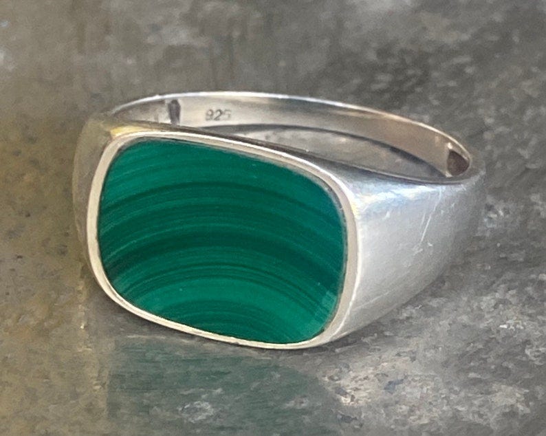 1970s Malachite Signet Ring image 1