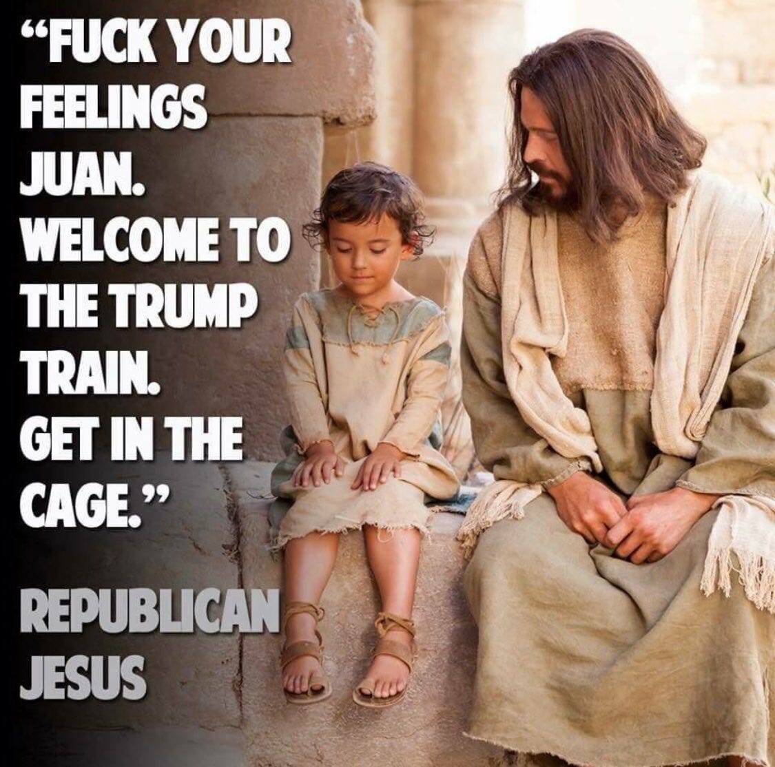 Turd Ferguson on Twitter: "Republican Jesus, is just like Trump and his hateful maggots."