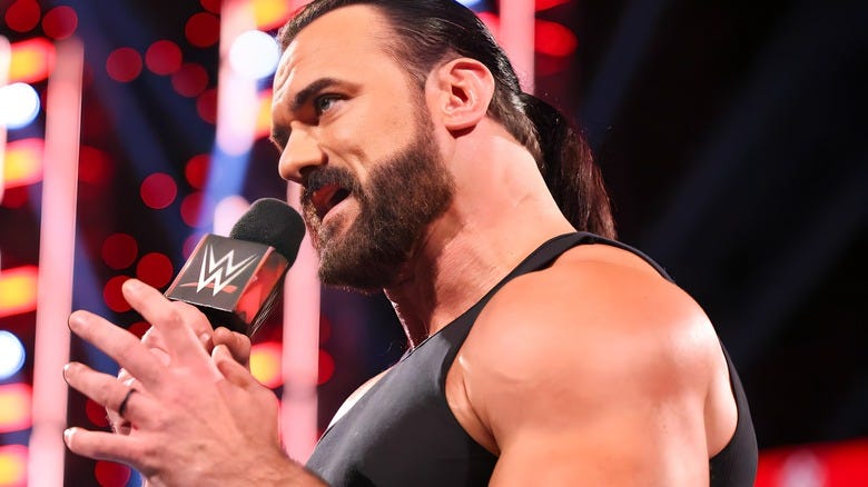 Drew McIntyre with microphone