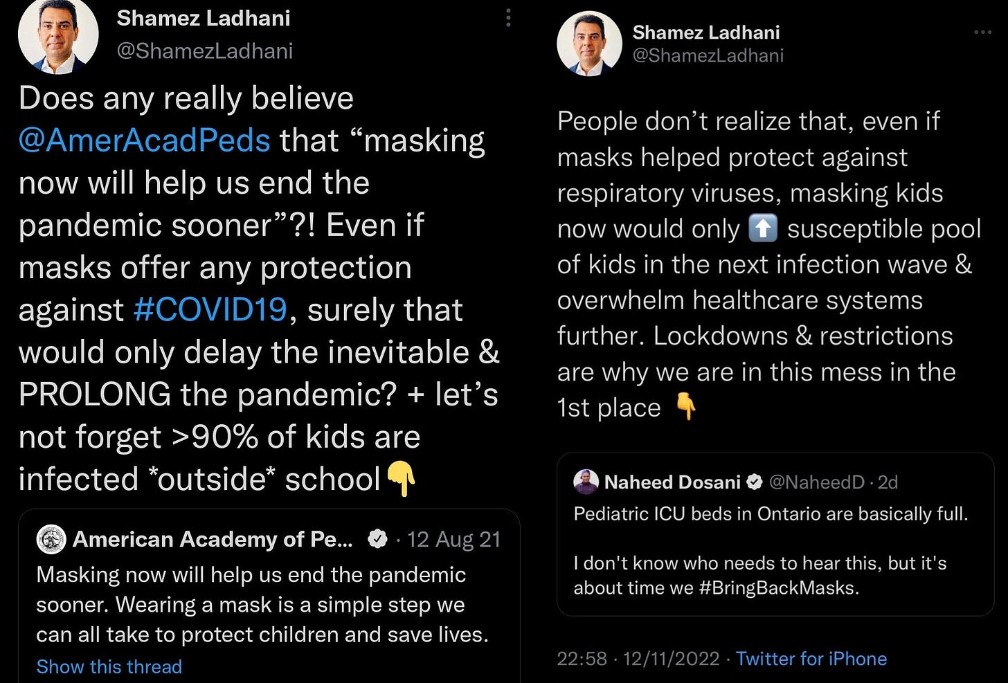 Shamez Ladhani tweets poo-pooing masks because he wanted kids infected with COVID-19 Shamez Ladhani tweets poo-pooing masks because he wanted kids infected with COVID-19