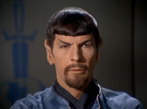 Spock with a goatee, from the mirror, mirror episode of Star Trek