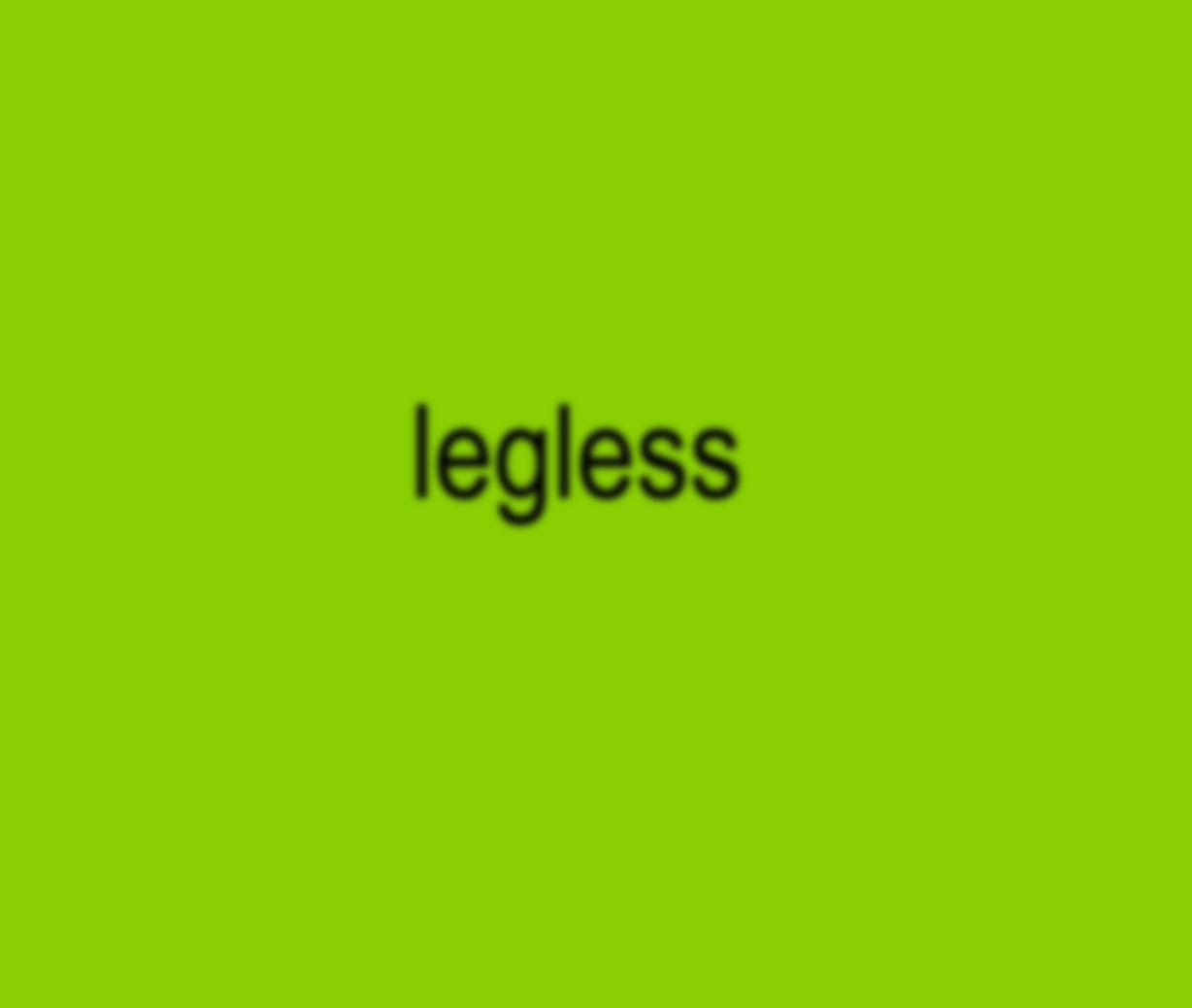 Black, blurred text says legless and it sits in a lime green box, the same style as Charli XCX's latest album brat