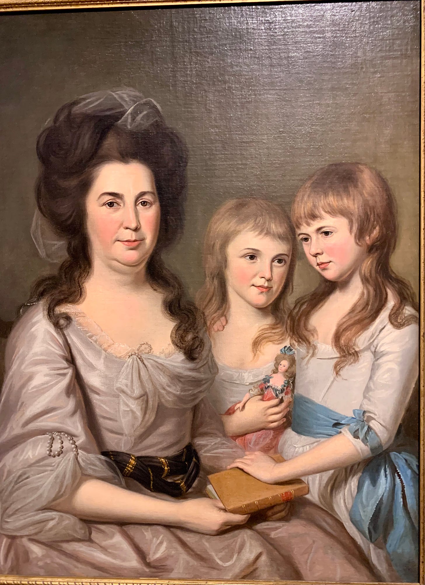 Portrait of a mother and two daughters, 1788. By American artist Charles Wilson Peale
