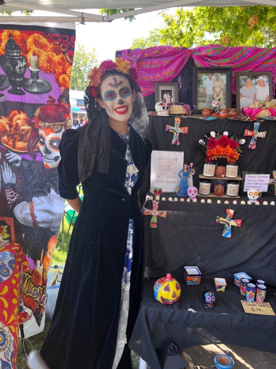 Beth Coston at Dia de Los Muertos in McKinney