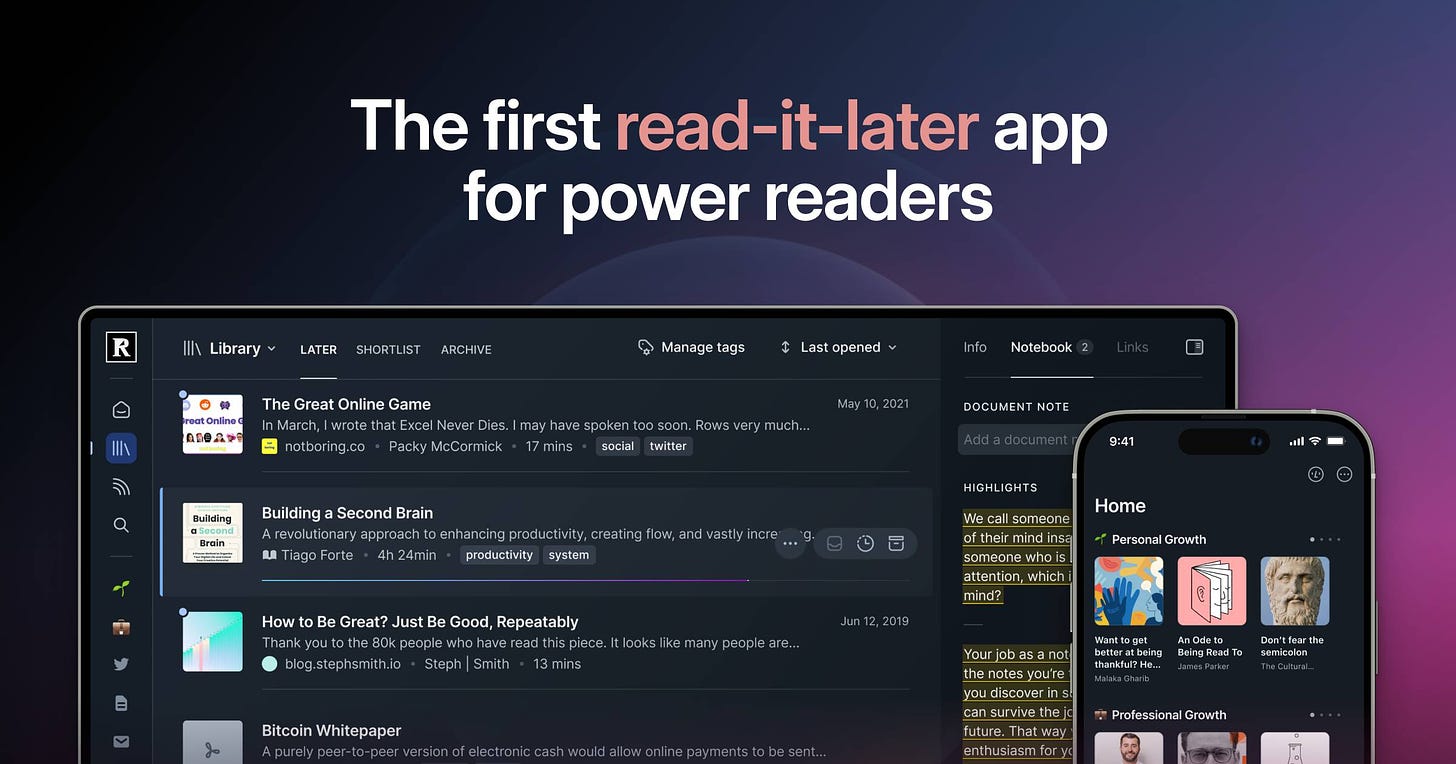 Readwise Reader | The first read-it-later app built for power readers.