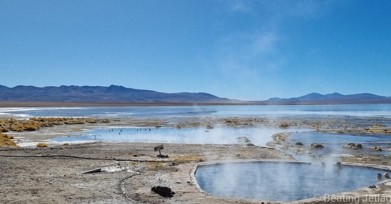 Thermal waters in the desert south of Salar de Uyuni, Bolivia