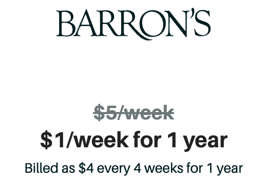 Barron’s subscription price