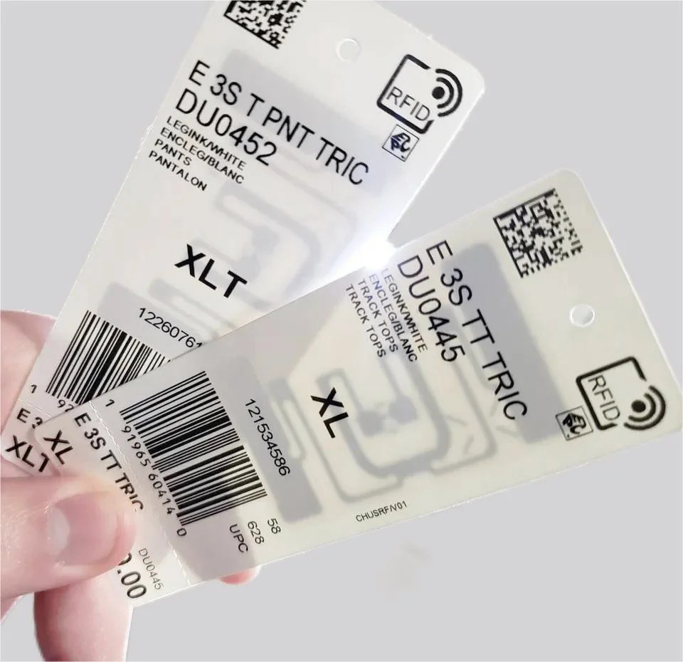 UHF RFID Clothing Tag Labels 860-960MHz UHF Clothing RFID Hang Tag