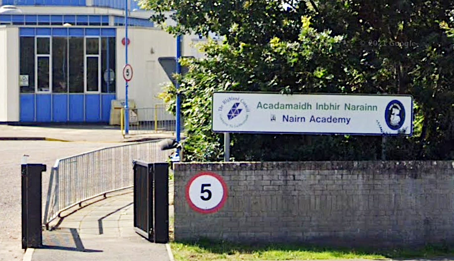 Nairn Academy entrance sign