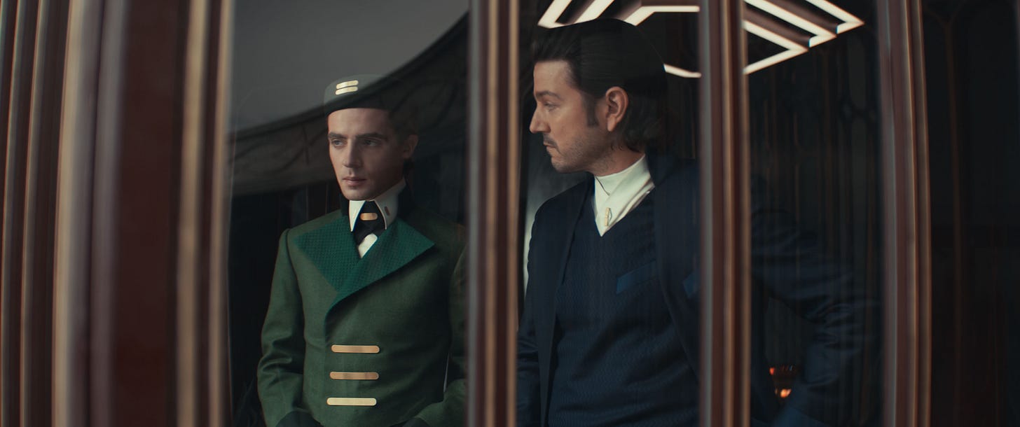 Thela (Stefan Crepon) and Cassian Andor (Diego Luna) in Andor Season 2 Thela (Stefan Crepon) and Cassian Andor (Diego Luna) in Andor Season 2
