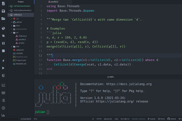 Multithreading in Julia Language Applied to Cell Lists Algorithm | Jaan  Tollander de Balsch