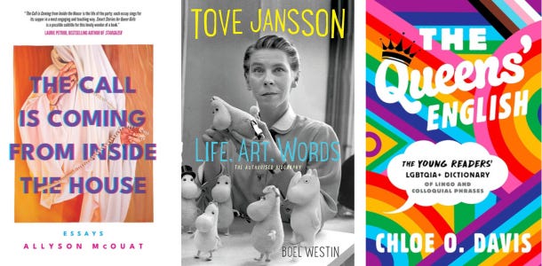 three covers of new queer books