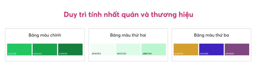 sử dụng màu sắc để duy trì tính nhất quán của thương hiệu