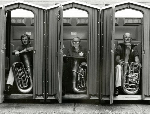 Tuba  in Toilet