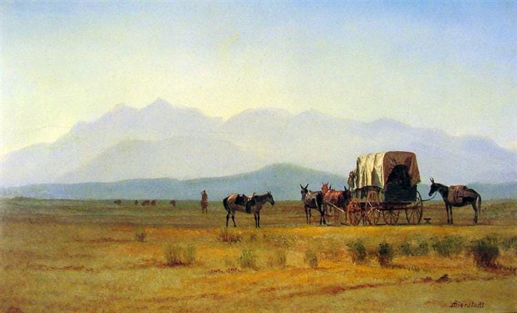 Surveyors Wagon in the Rockies, c.1859 - Albert Bierstadt